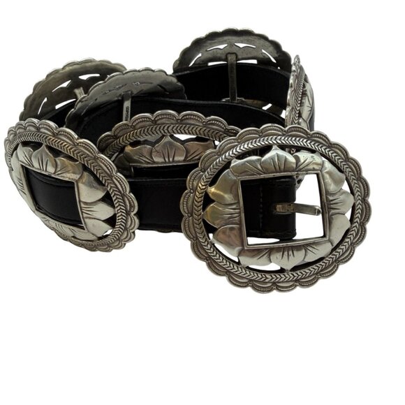 Brighton Vintage Sunflower Concho Belt with Genuine Leather Size Small - Picture 2 of 12